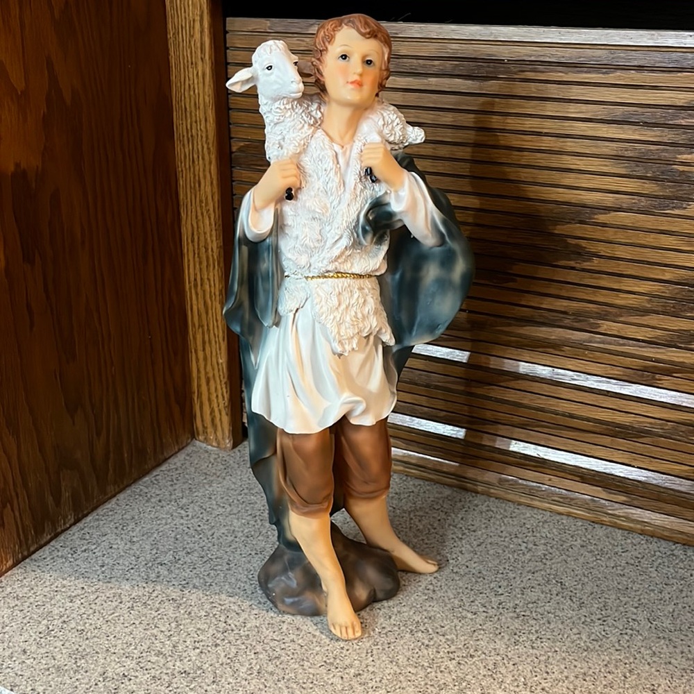 Kurt Adler Nativity Replacement Shepherd Boy with Lamb 16.5”